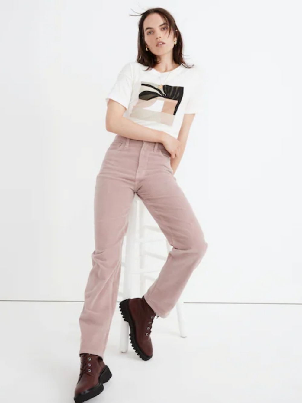 Madewell The Perfect Vintage Straight Jeans in Dusty Pink